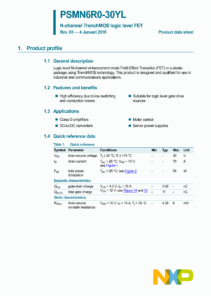 PSMN6R0-30YL10_4581664.PDF Datasheet