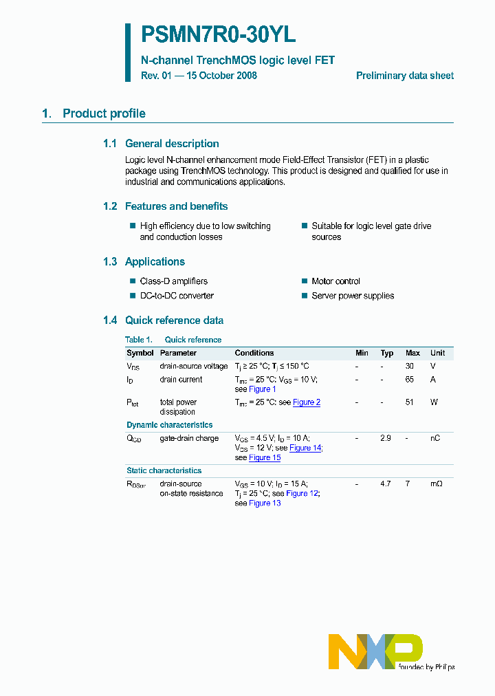 PSMN7R0-30YL_4492841.PDF Datasheet