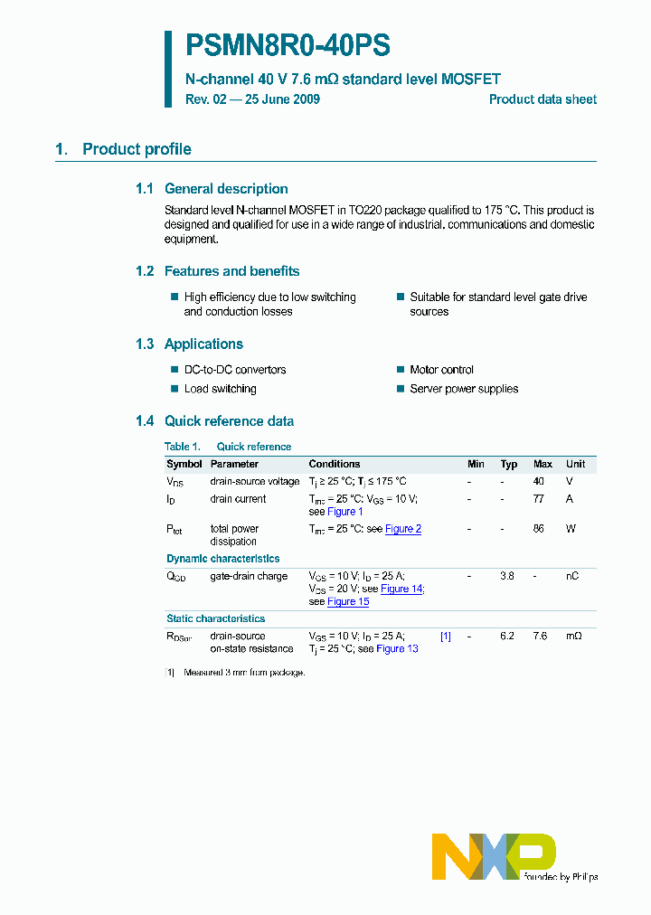 PSMN8R0-40PS_4681938.PDF Datasheet