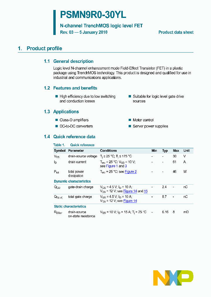 PSMN9R0-30YL10_4581666.PDF Datasheet