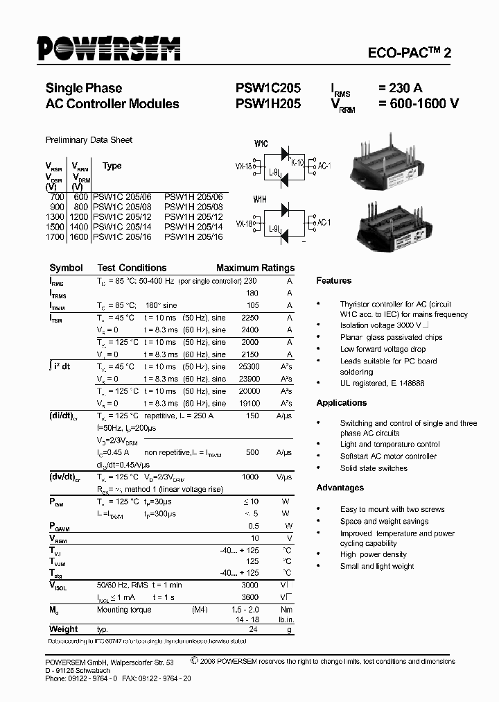 PSW1H205_4583796.PDF Datasheet