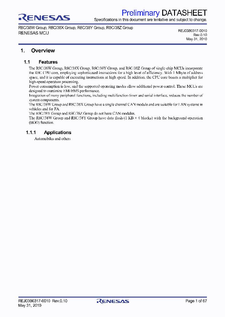 R5F21388WJFP_4595029.PDF Datasheet