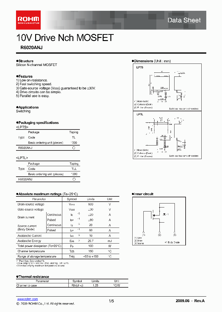 R6020ANJ_4872340.PDF Datasheet