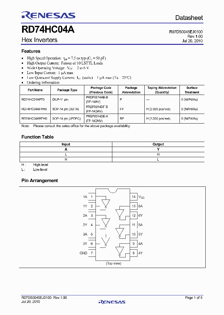 RD74HC04APT0_4910857.PDF Datasheet
