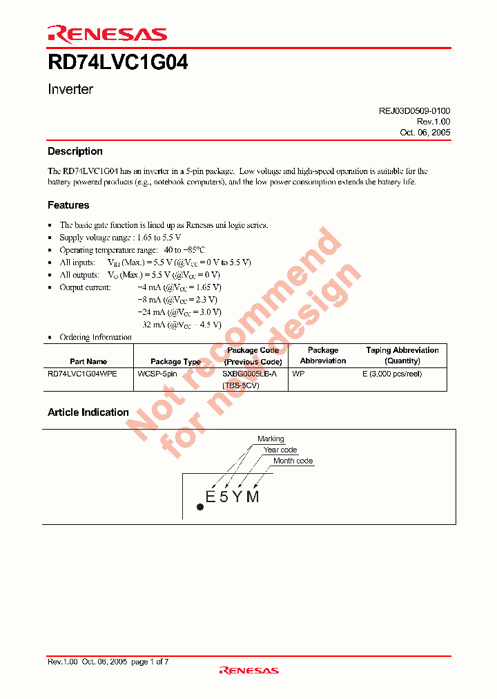 RD74LVC1G04WPE_4609126.PDF Datasheet