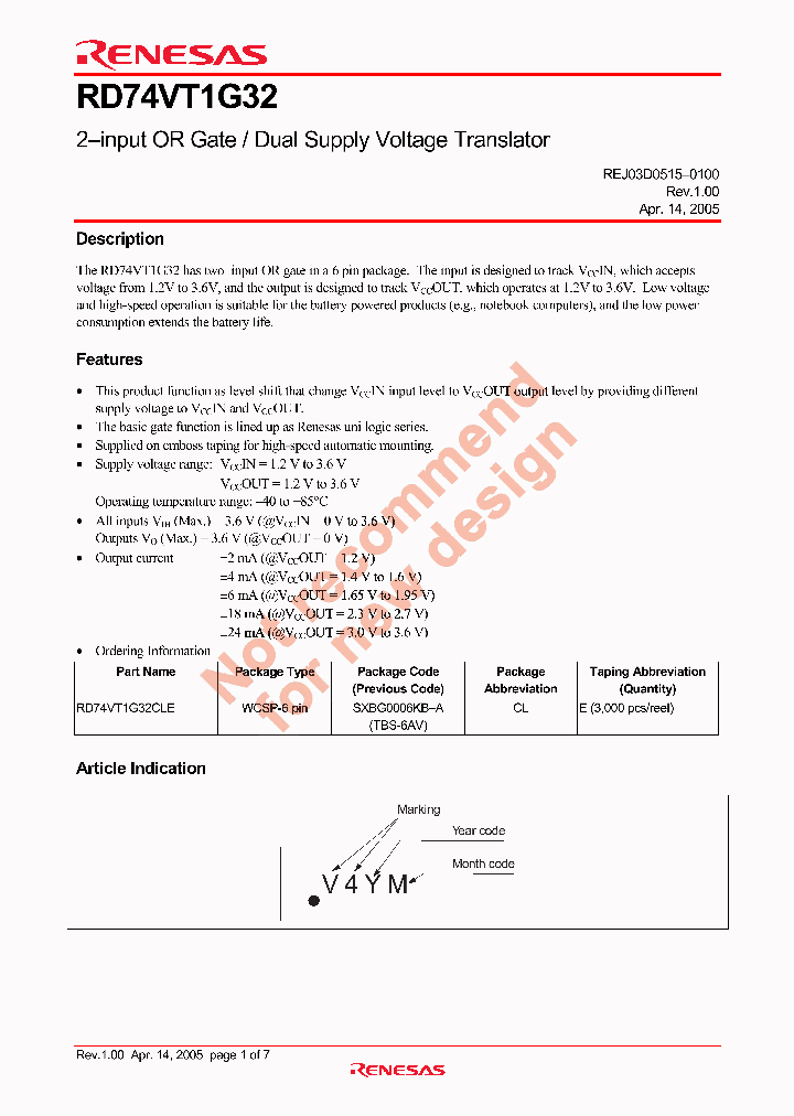RD74VT1G32_4351800.PDF Datasheet