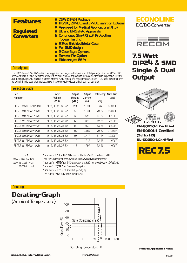 REC75-XX33SRWHAM_4705955.PDF Datasheet