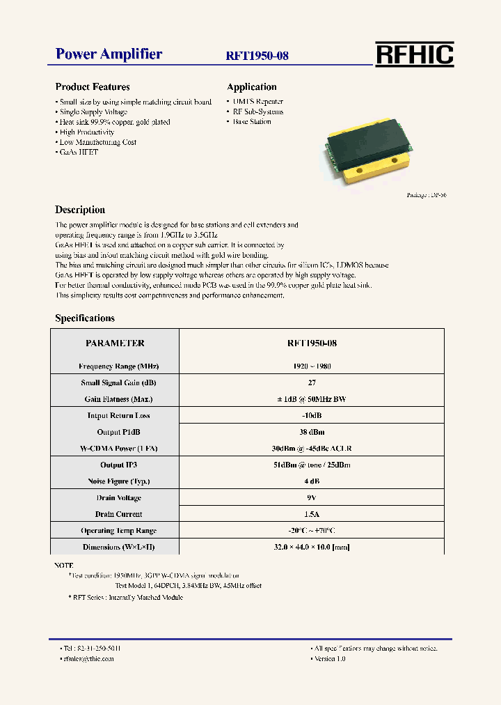 RFT1950-08_4614764.PDF Datasheet