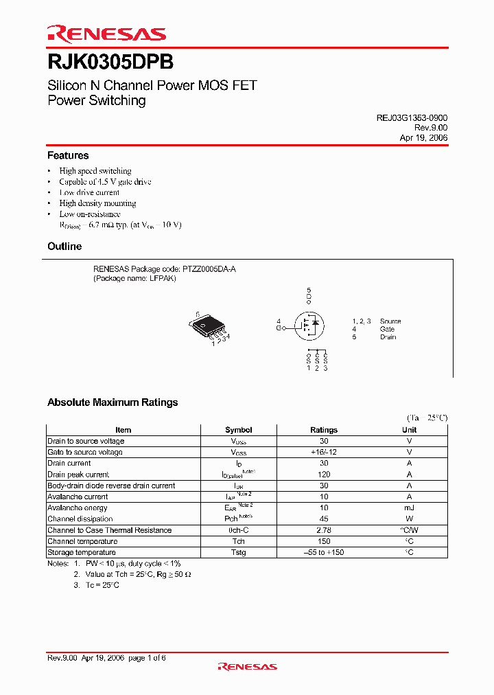 RJK0305DPB_4240956.PDF Datasheet