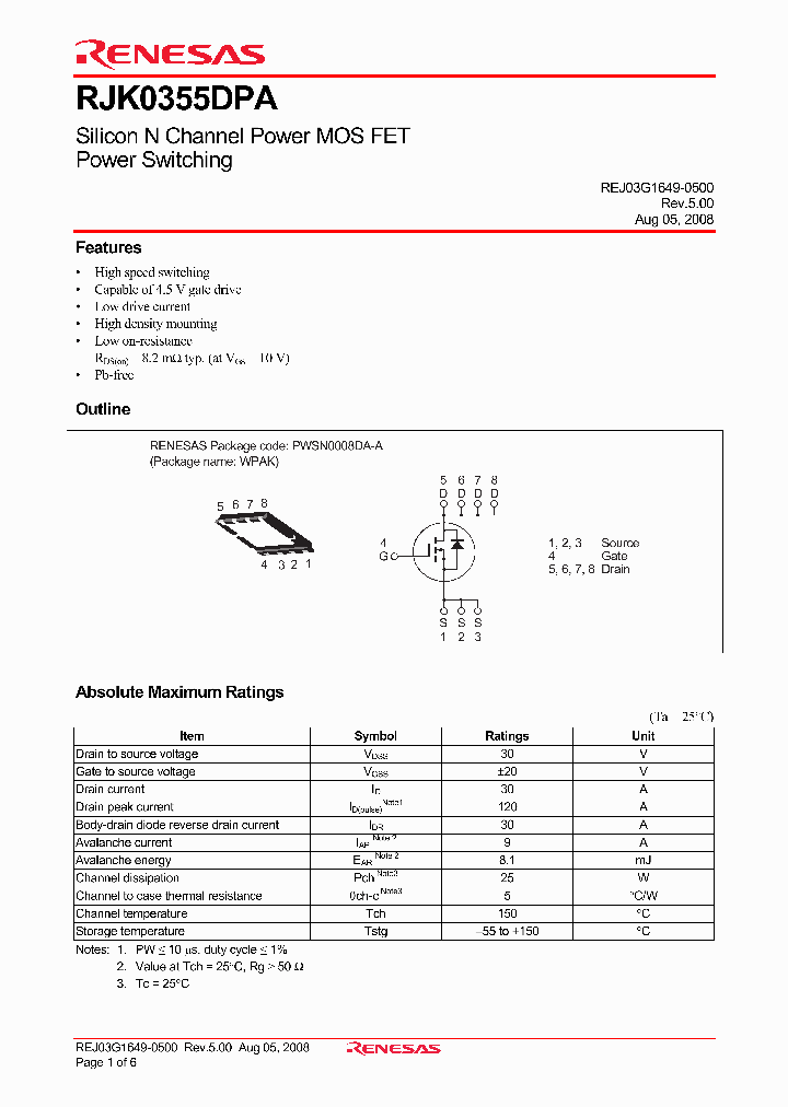 RJK0355DPA_4326564.PDF Datasheet