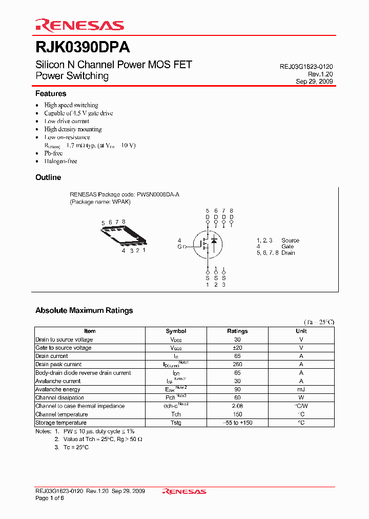 RJK0390DPA_4768280.PDF Datasheet