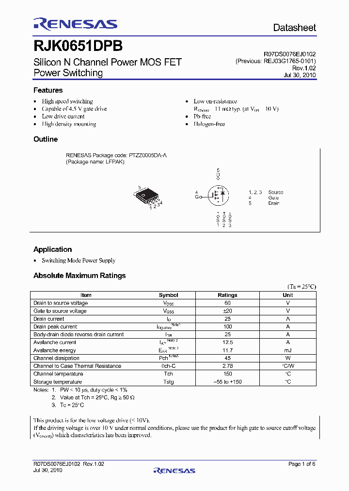 RJK0651DPB-00-J5_4866287.PDF Datasheet