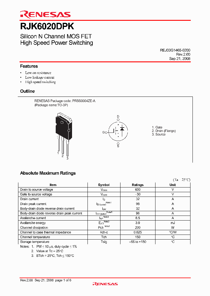 RJK6020DPK-00-T0_4312780.PDF Datasheet