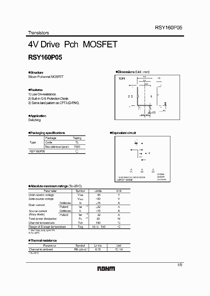 RSY160P05_4701323.PDF Datasheet