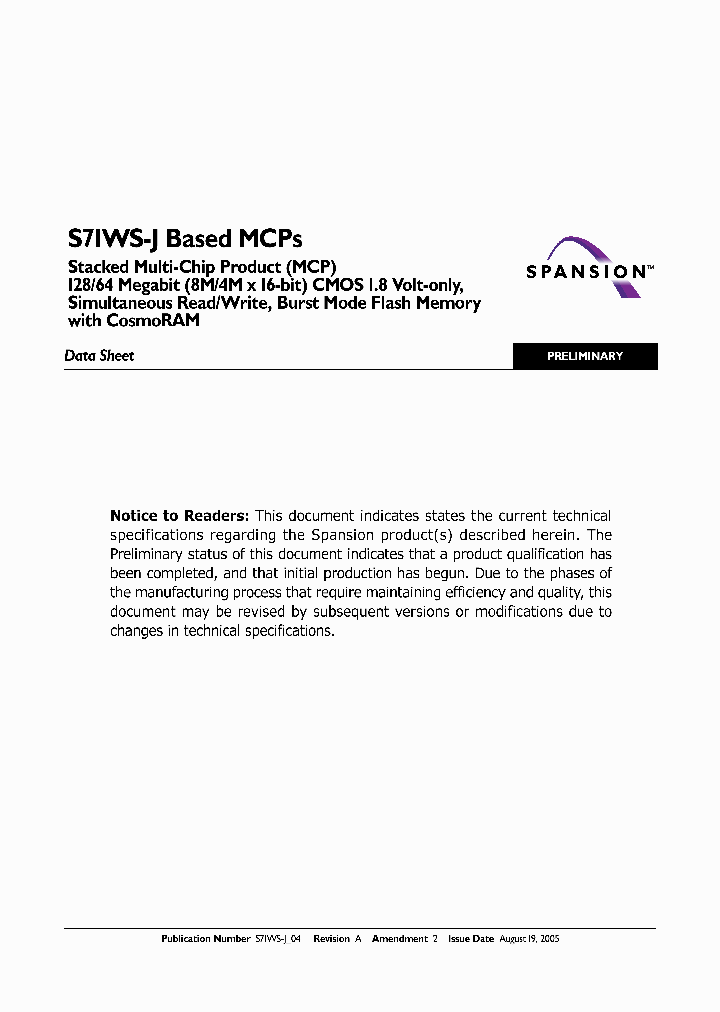 S71WS128JB0BAWTY0_4694017.PDF Datasheet