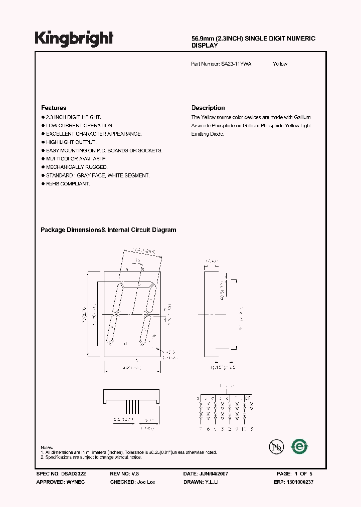 SA23-11YWA_4902511.PDF Datasheet