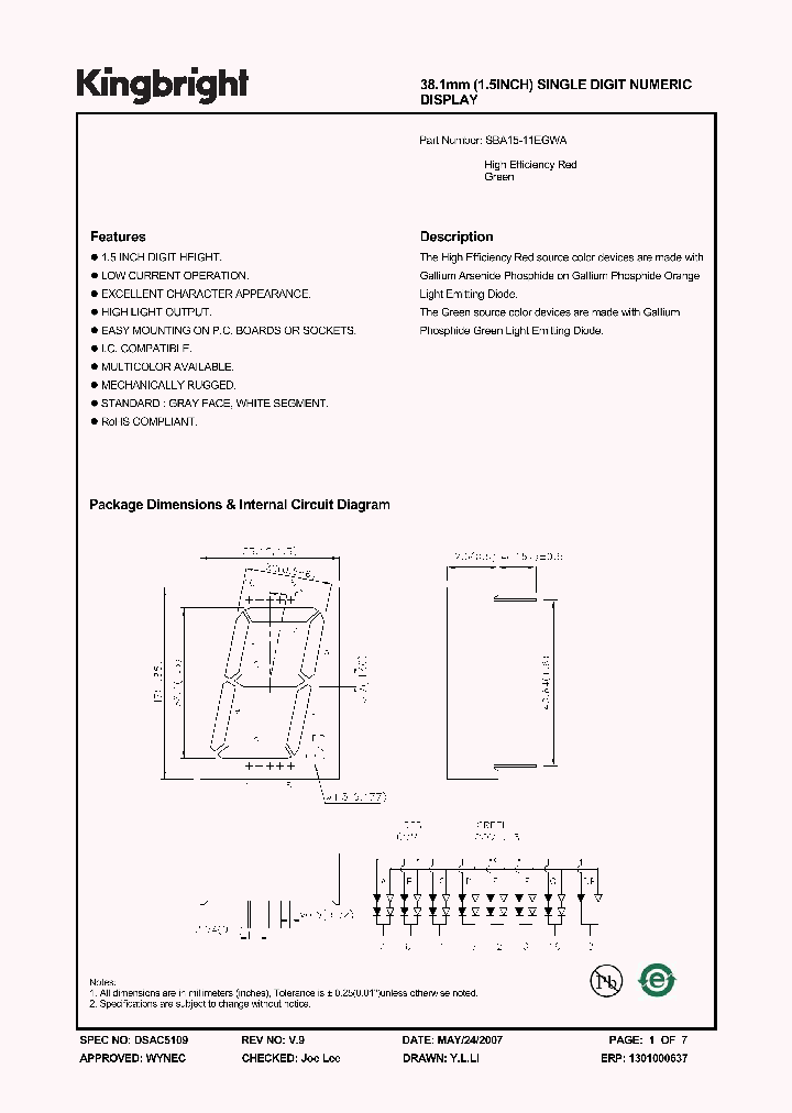 SBA15-11EGWA_4205928.PDF Datasheet