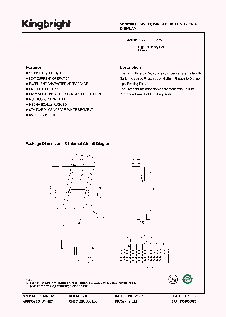SBC23-11EGWA_4238885.PDF Datasheet