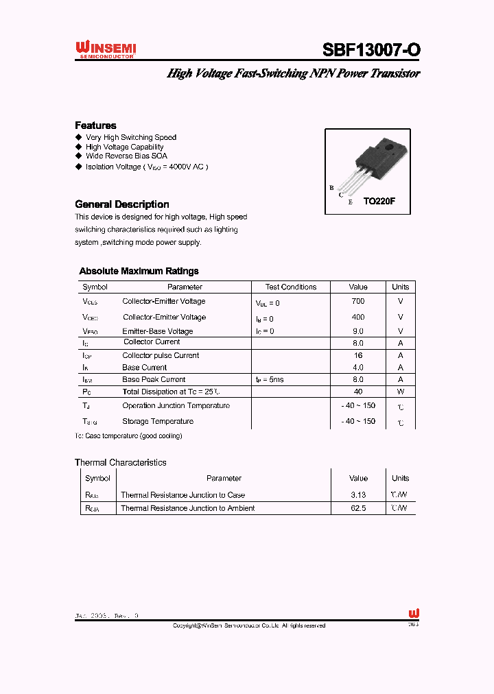 SBF13007-O_4874284.PDF Datasheet