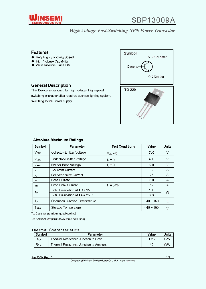 SBP13009A_4893306.PDF Datasheet