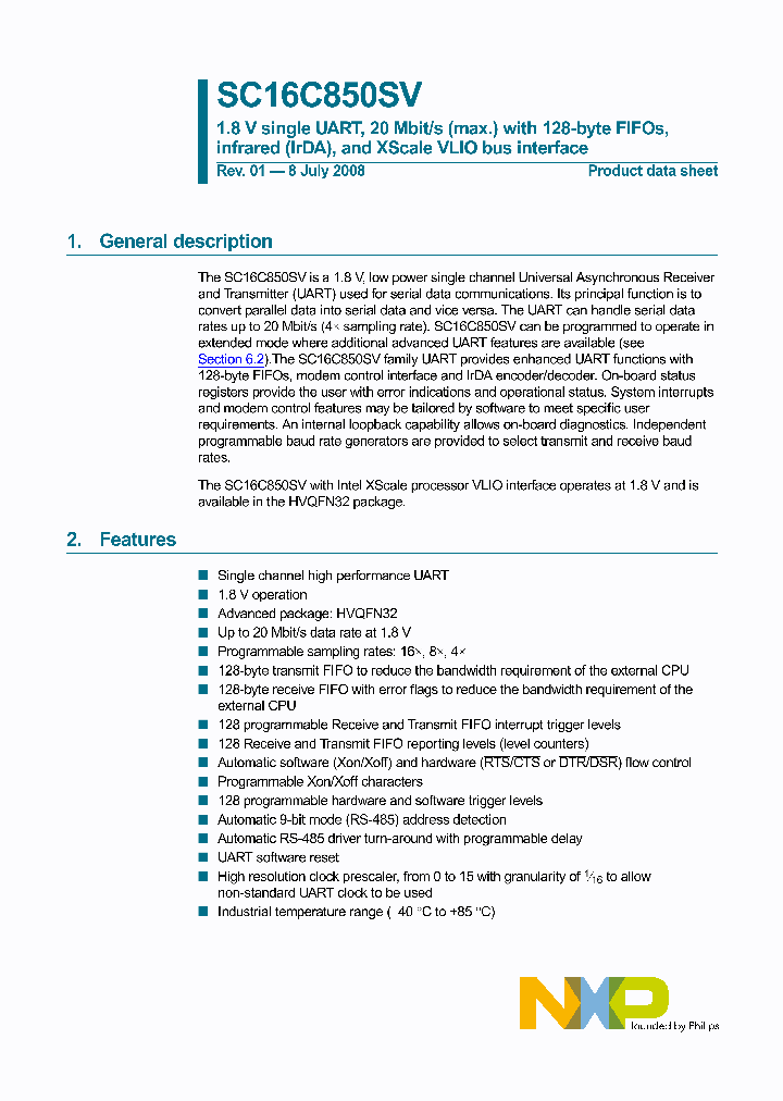 SC16C850SVIBS_4560428.PDF Datasheet