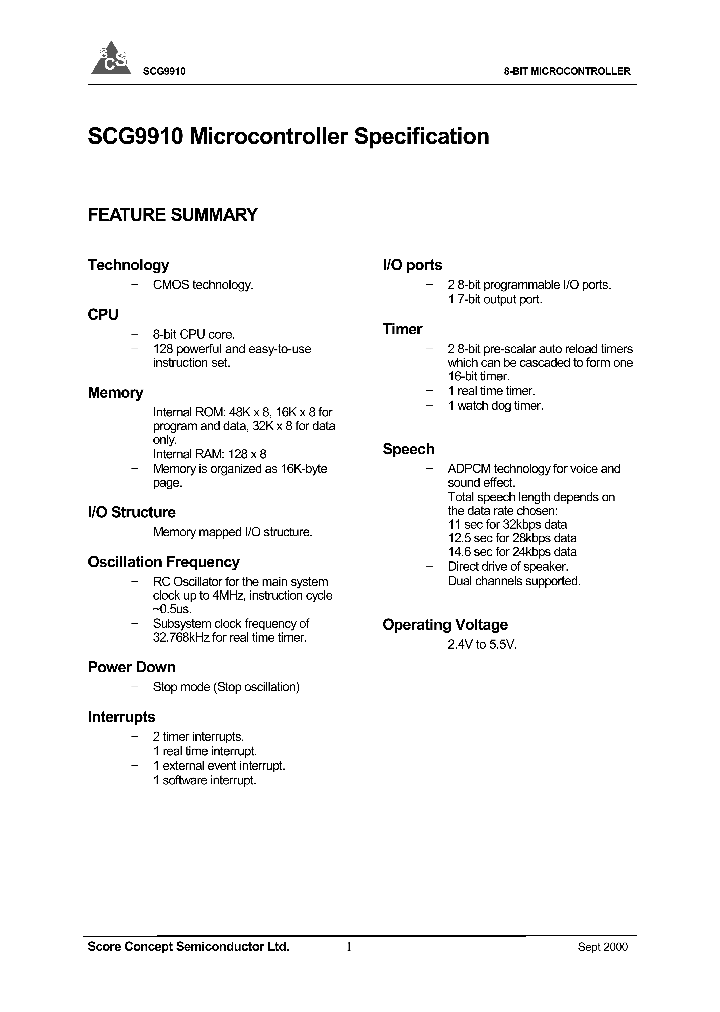 SCG9910_4911060.PDF Datasheet