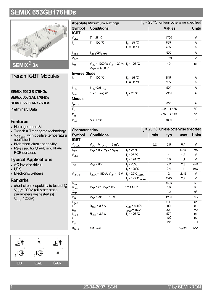 SEMIX653GAR176HDS_4219187.PDF Datasheet