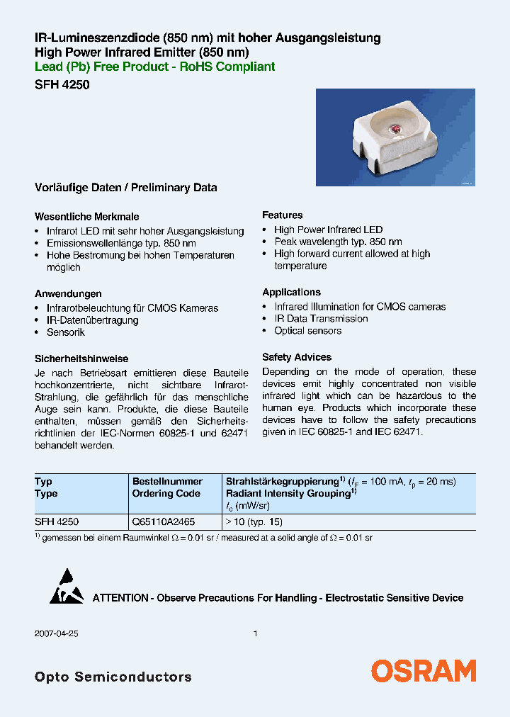 SFH4250_4378155.PDF Datasheet
