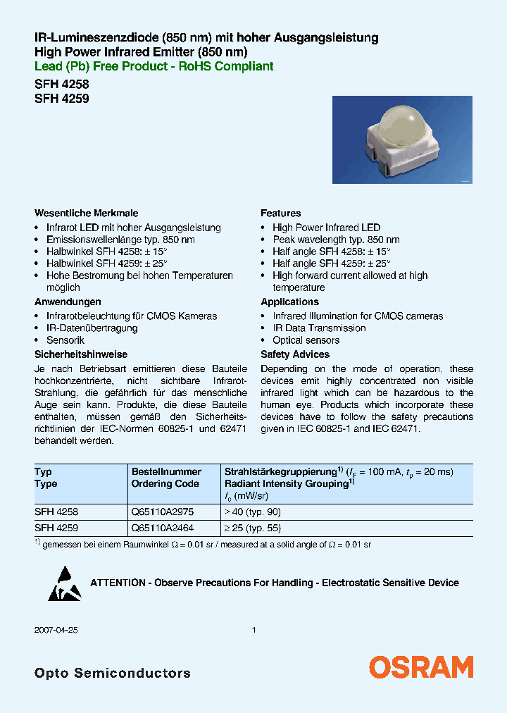 SFH4258_4408883.PDF Datasheet