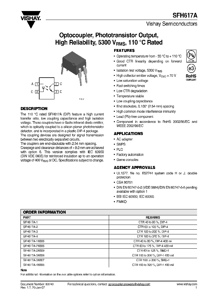 SFH617A07_4356655.PDF Datasheet