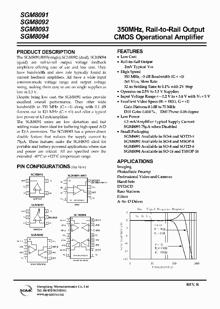SGM8091XN5TR_4460629.PDF Datasheet