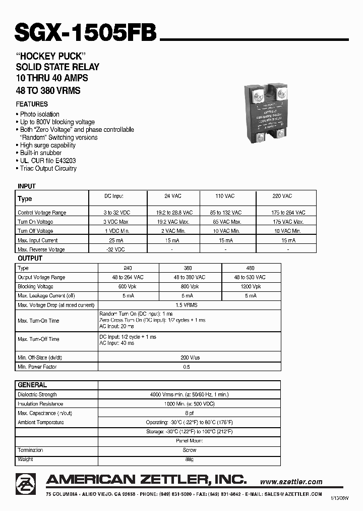 SGX-1505FB110A240A10PL_4639520.PDF Datasheet