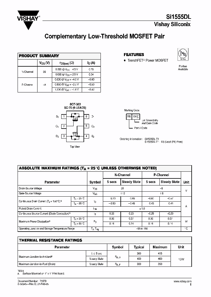 SI1555DL-T1-E3_4343826.PDF Datasheet