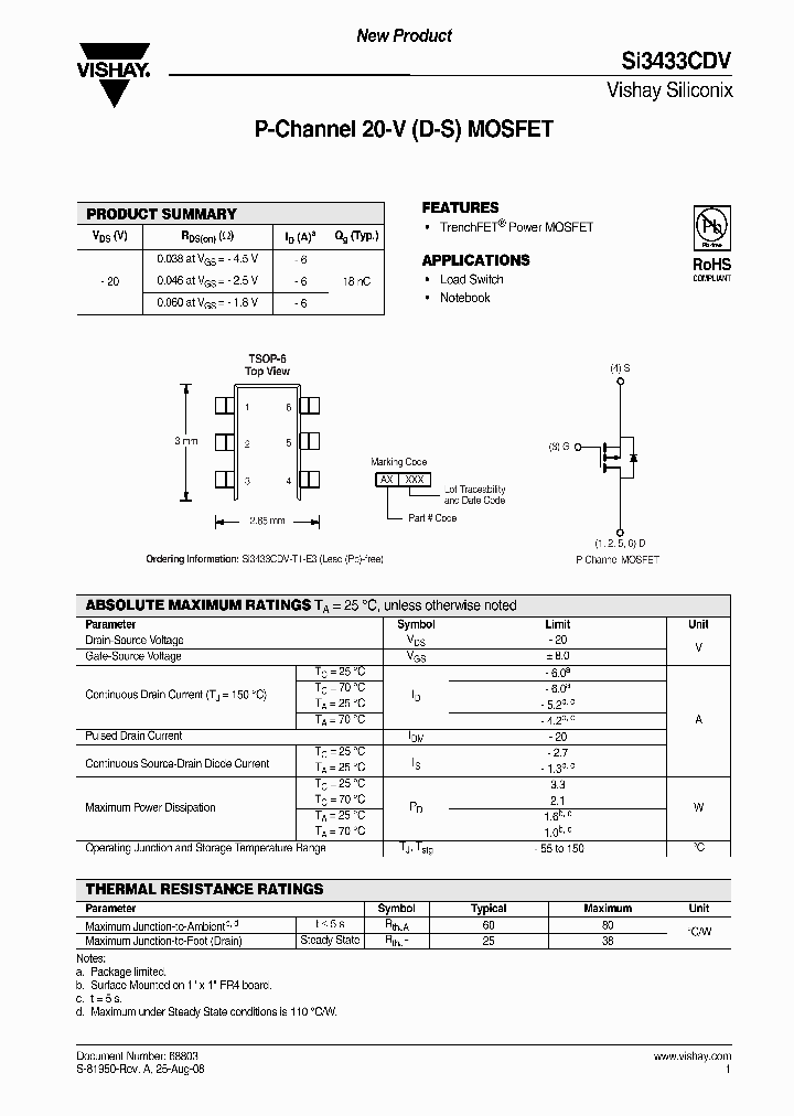 SI3433CDV-T1-E3_4468390.PDF Datasheet