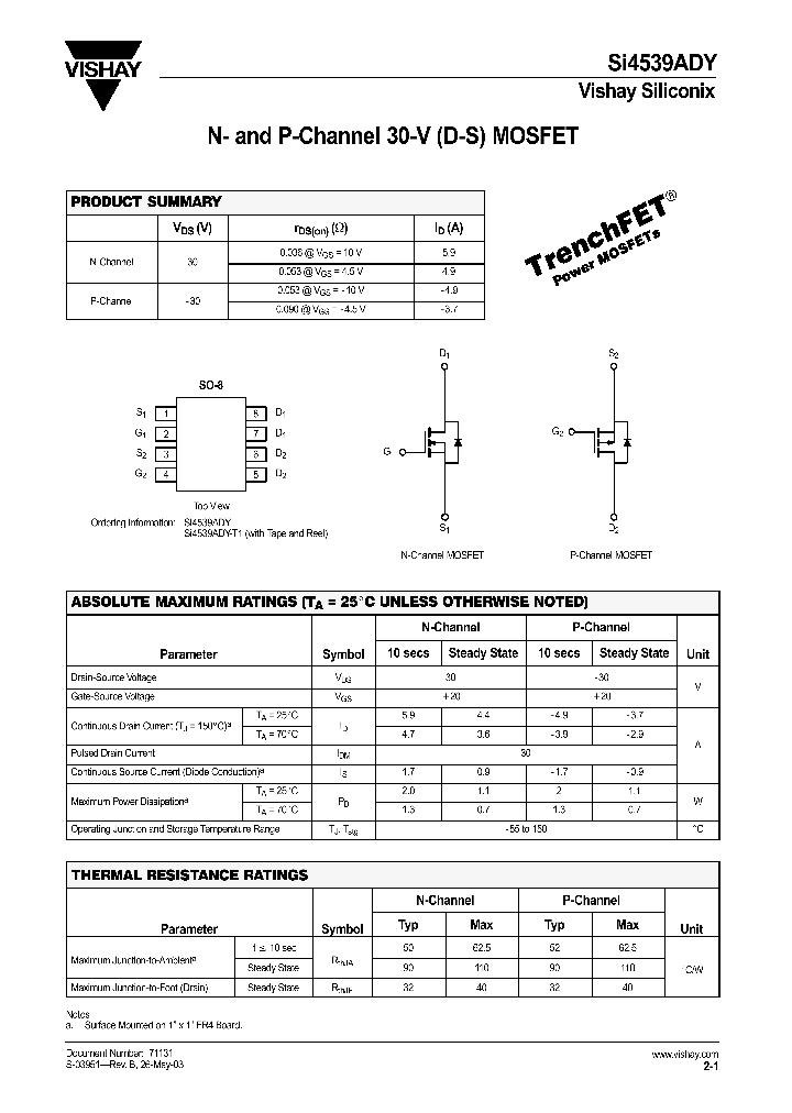 SI4539ADY05_4276778.PDF Datasheet
