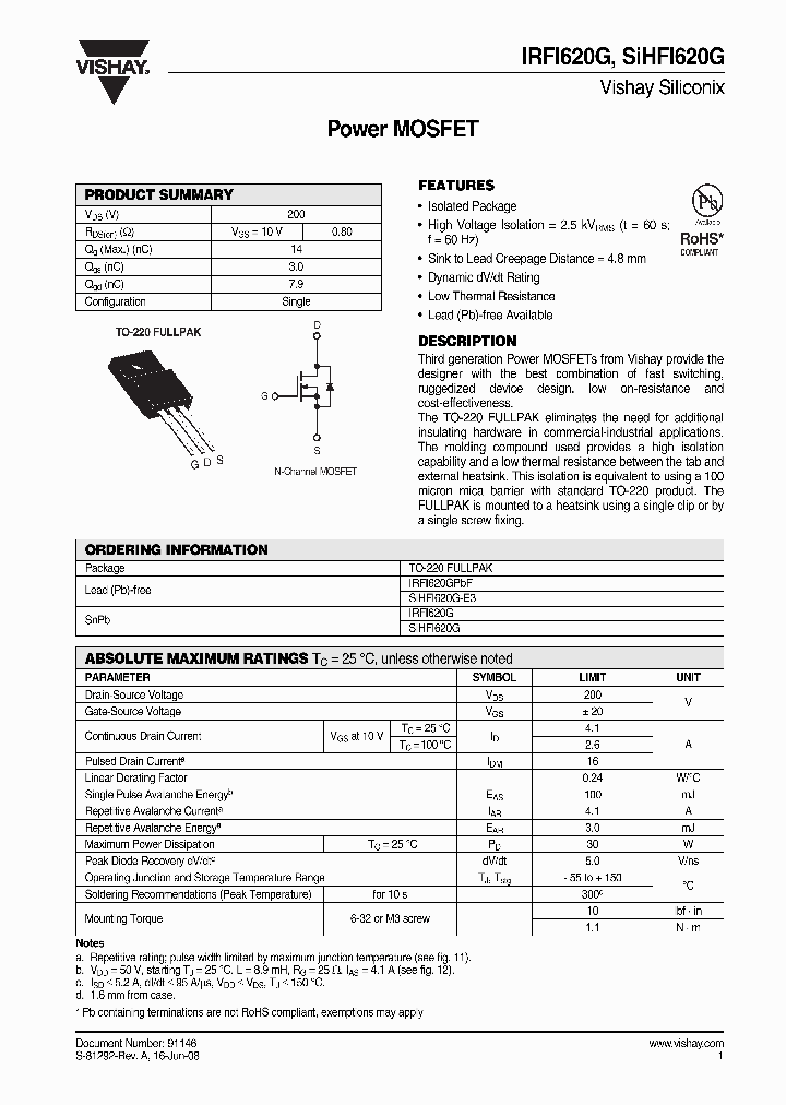 SIHFI620G_4333314.PDF Datasheet