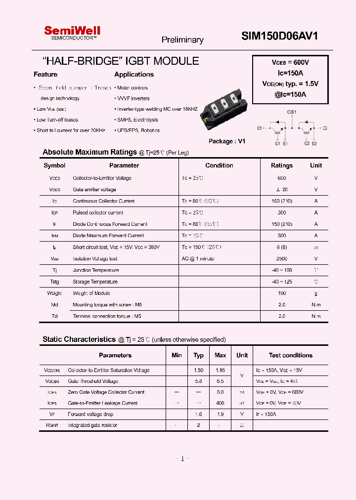 SIM150D06AV1_4364893.PDF Datasheet