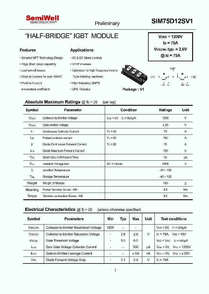 SIM75D12SV1_4209109.PDF Datasheet