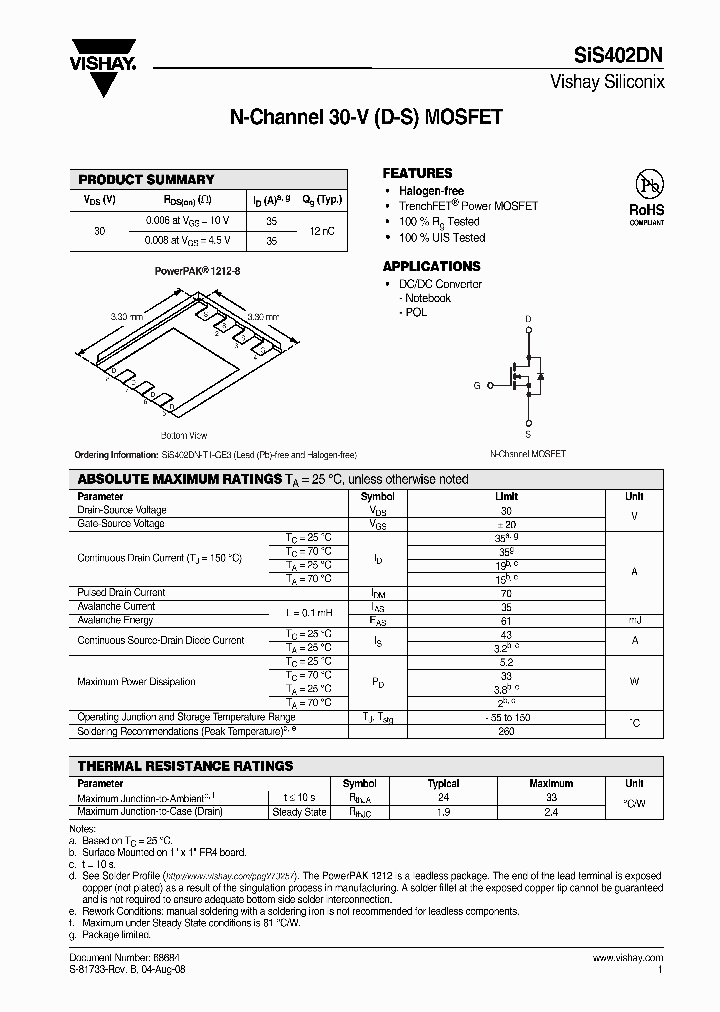 SIS402DN_4398230.PDF Datasheet