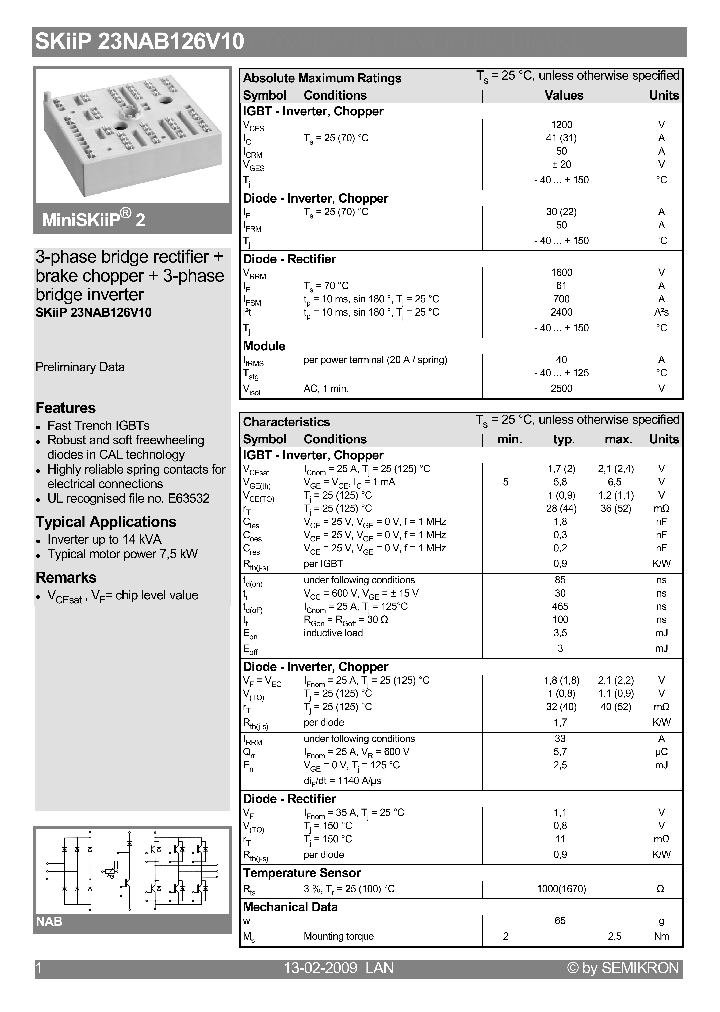 SKIIP23NAB126V1009_4578660.PDF Datasheet