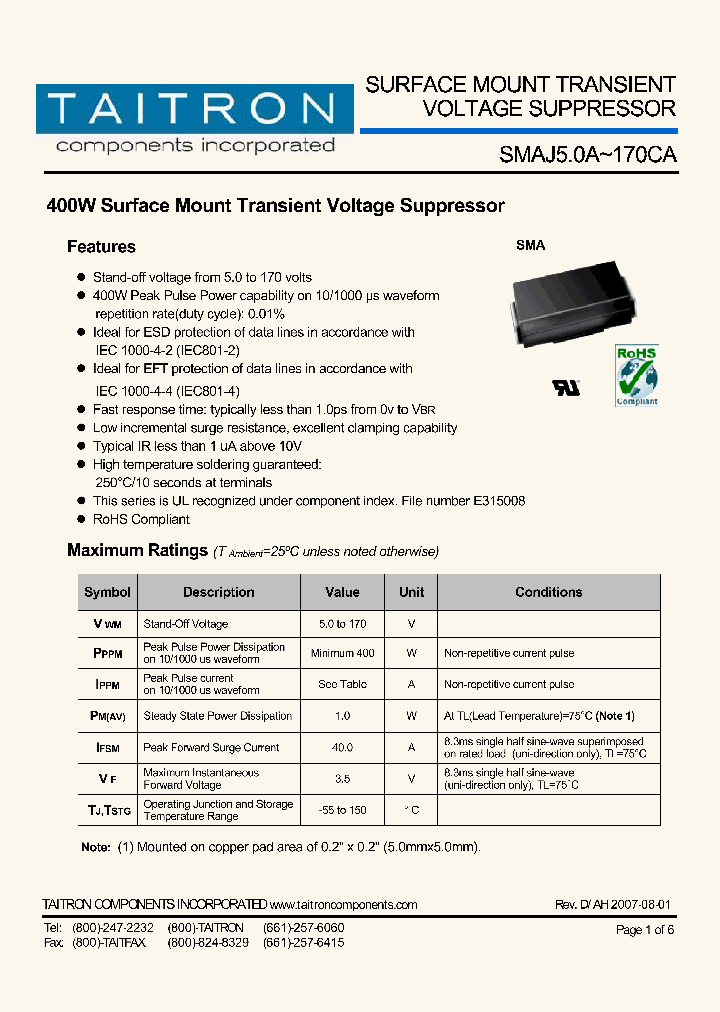 SMAJ150A_4214732.PDF Datasheet