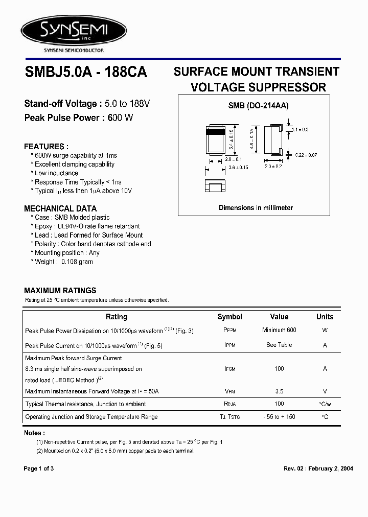 SMBJ50A_4464073.PDF Datasheet