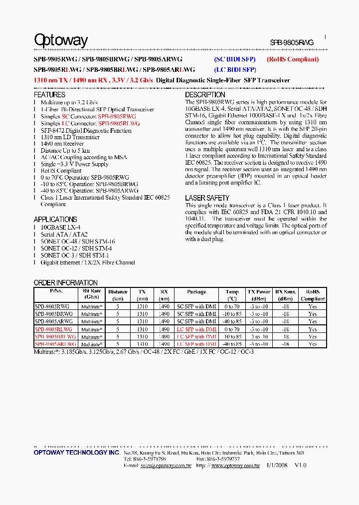 SPB-9805ARLWG_4532854.PDF Datasheet