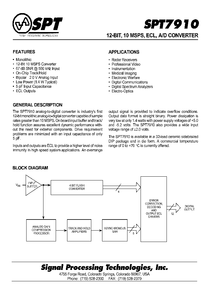 SPT7910_4197688.PDF Datasheet