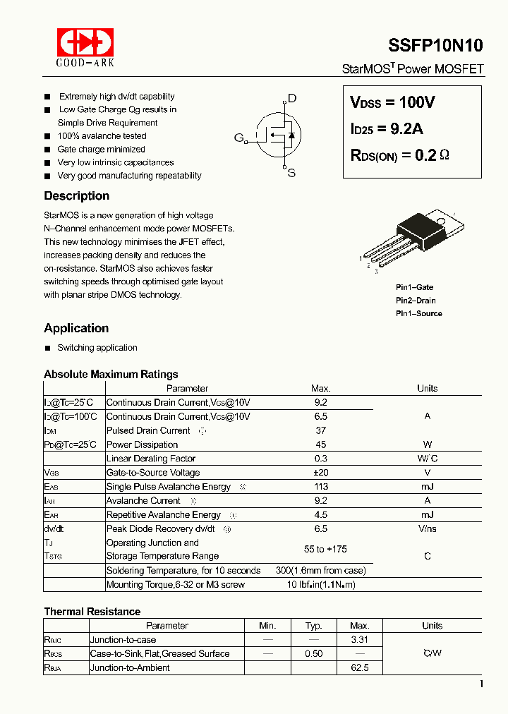 SSFP10N10_4505880.PDF Datasheet