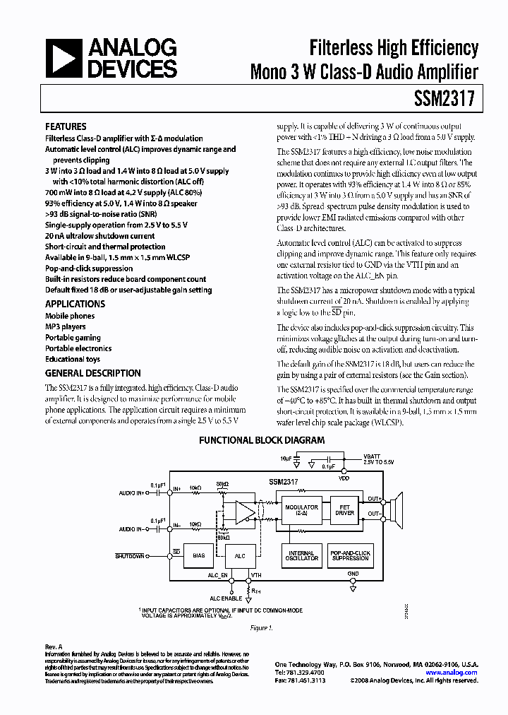 SSM2317-MINI-EVALZ_4213997.PDF Datasheet