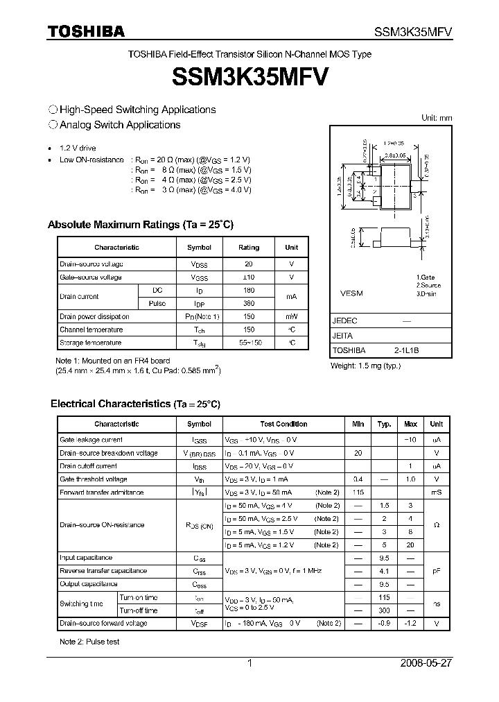 SSM3K35MFV_4657952.PDF Datasheet