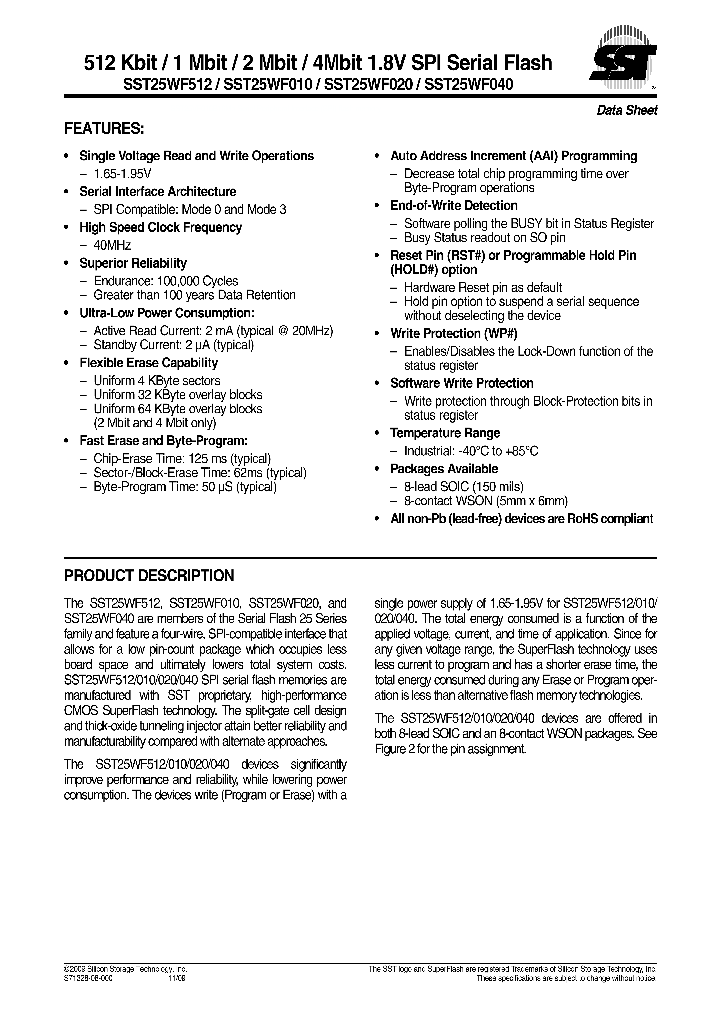 SST25WF040-40-5I-QAE_4860583.PDF Datasheet
