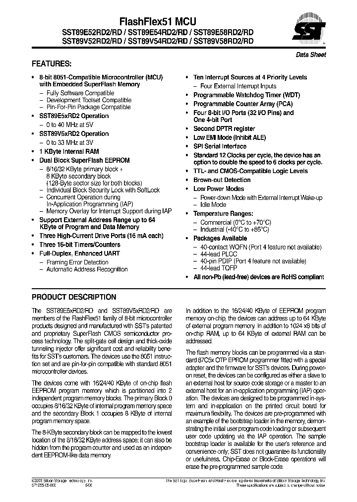 SST89V52RD2-40-C-NI_4506613.PDF Datasheet