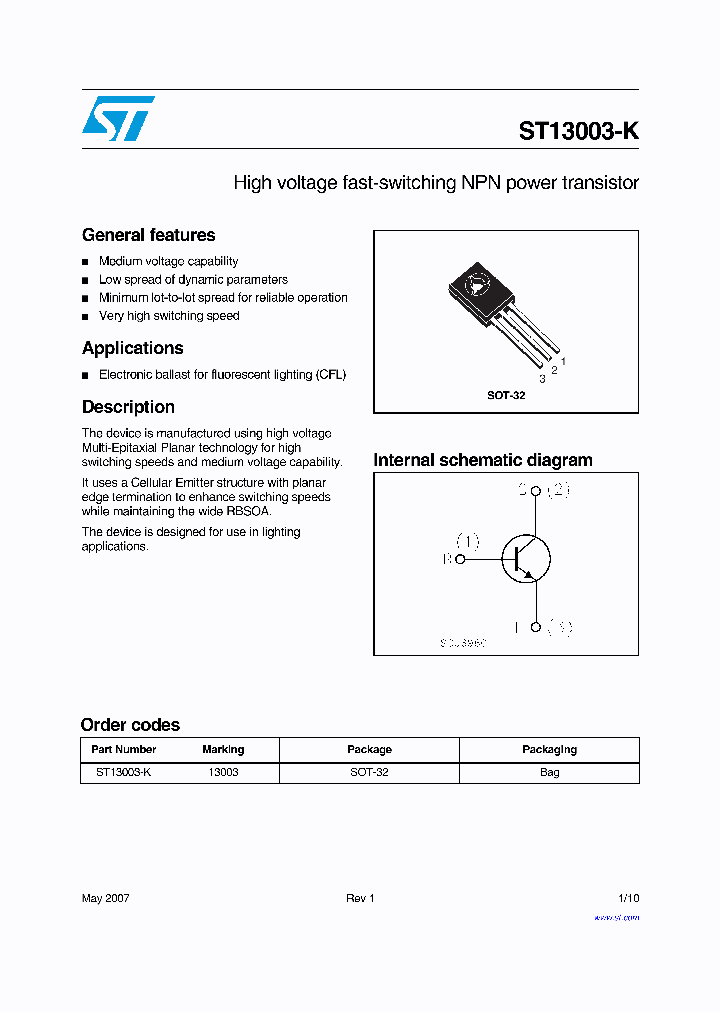 ST13003-K_4233360.PDF Datasheet